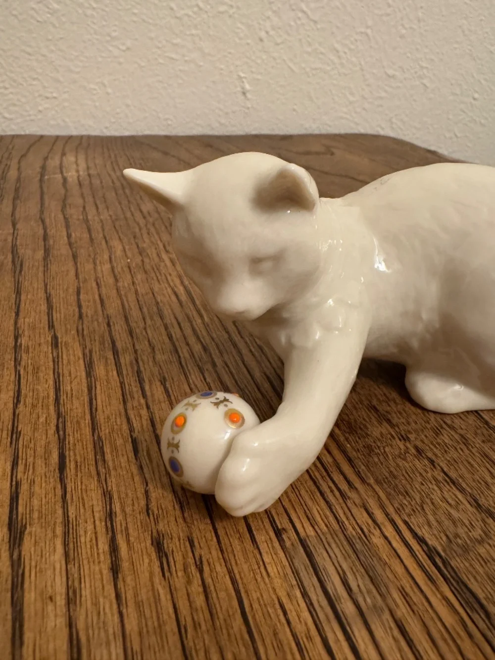 Vintage Lenox China Jewels Collection Cat Kitten Playing with Jeweled Ball